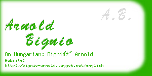 arnold bignio business card